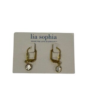 Lia Sophia Gold lever back cubic zirconia Earrings